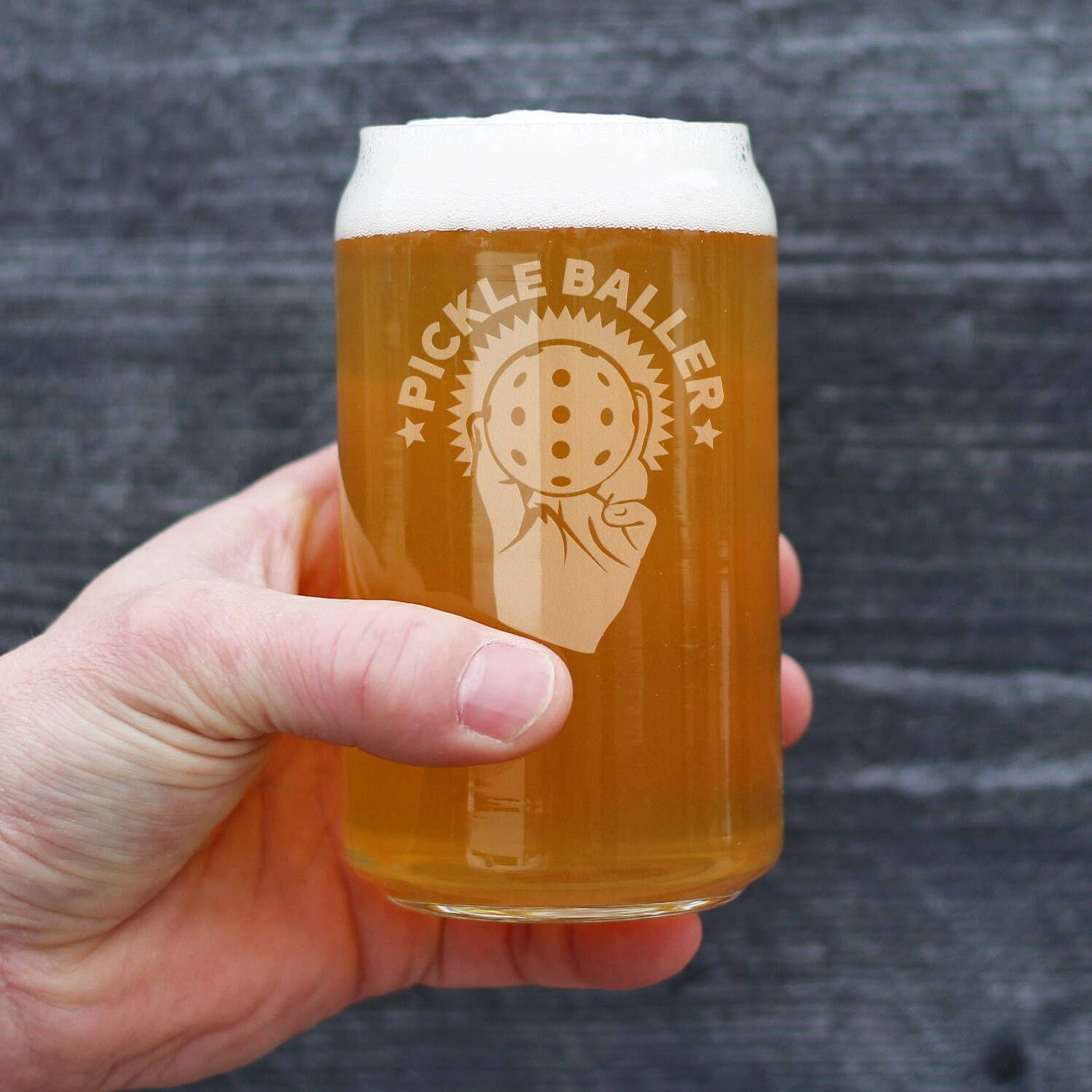 Pickleballer Beer Can Pint Glass - Pickleball Gifts Bevvee