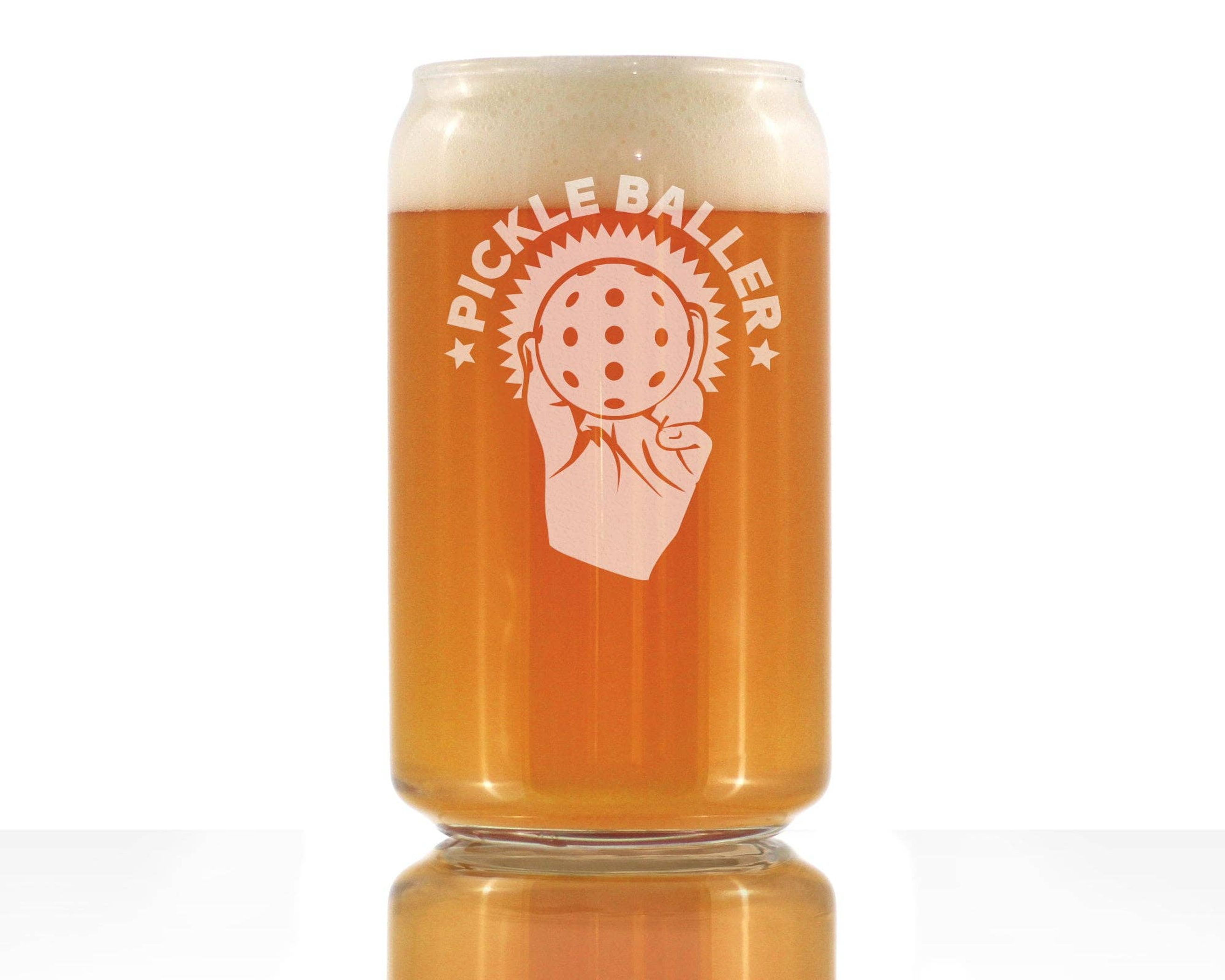 Pickleballer Beer Can Pint Glass - Pickleball Gifts Bevvee