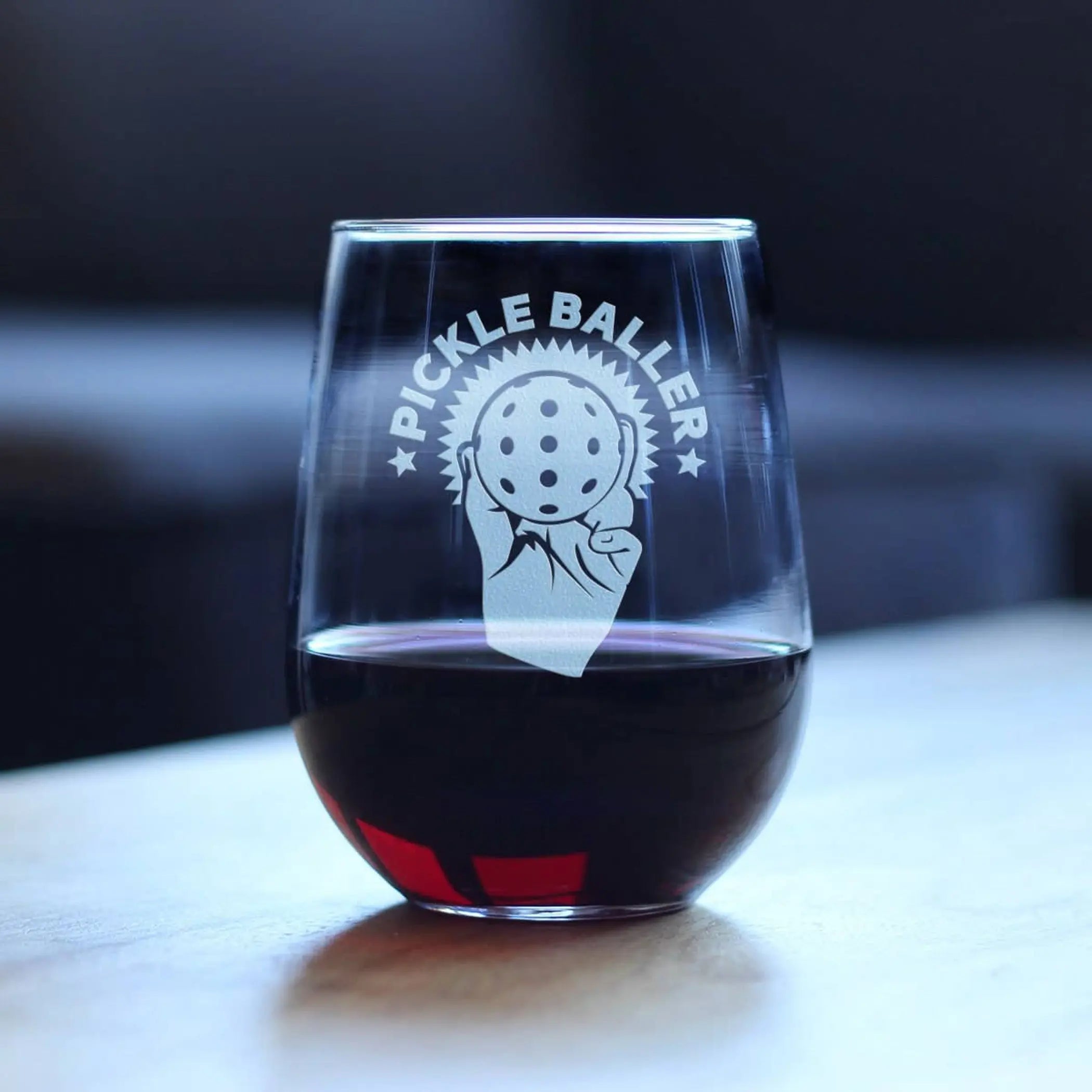 Pickleballer Stemless Wine Glass - Pickleball Gifts Bevvee