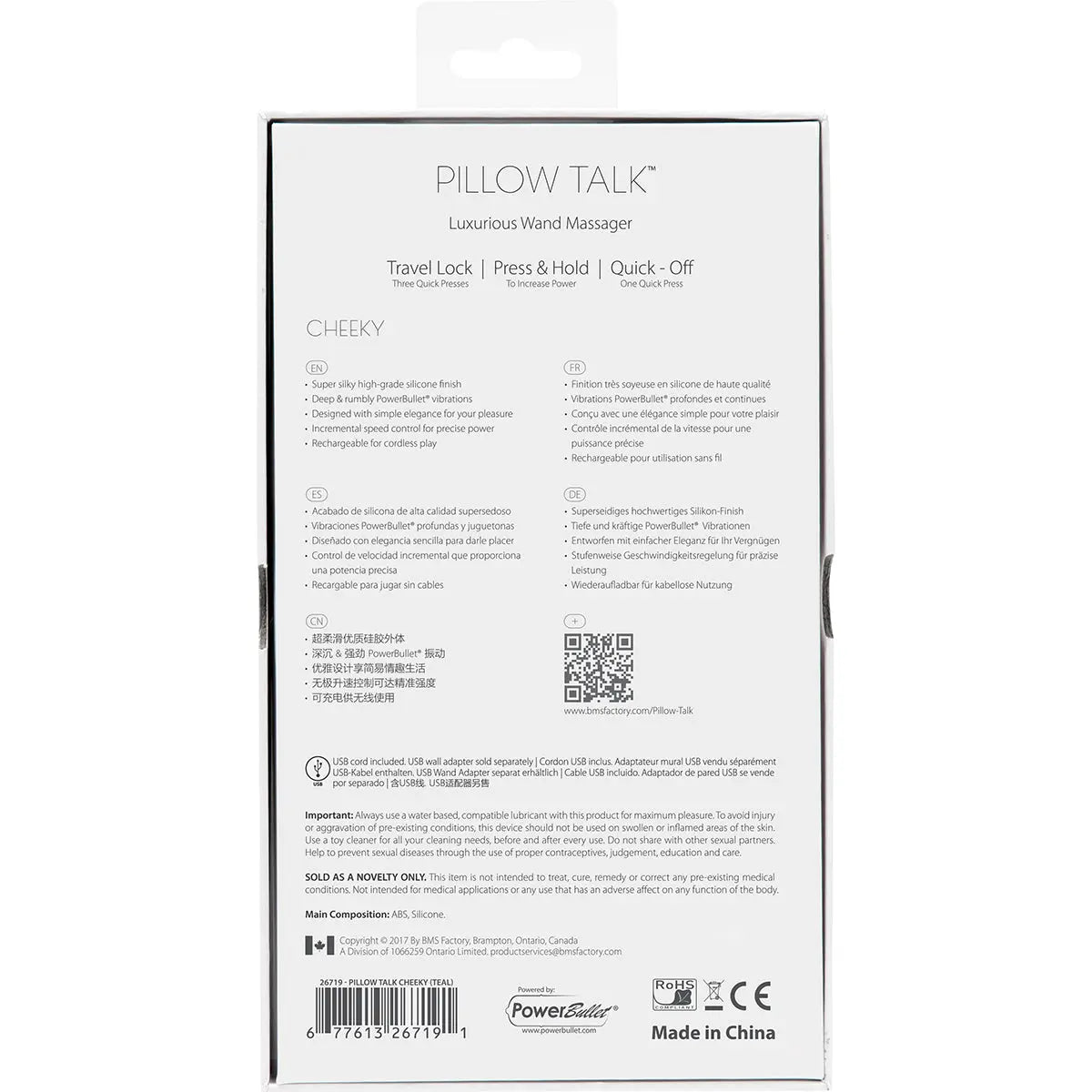 Pillow Talk Cheeky Wand -Teal BMS