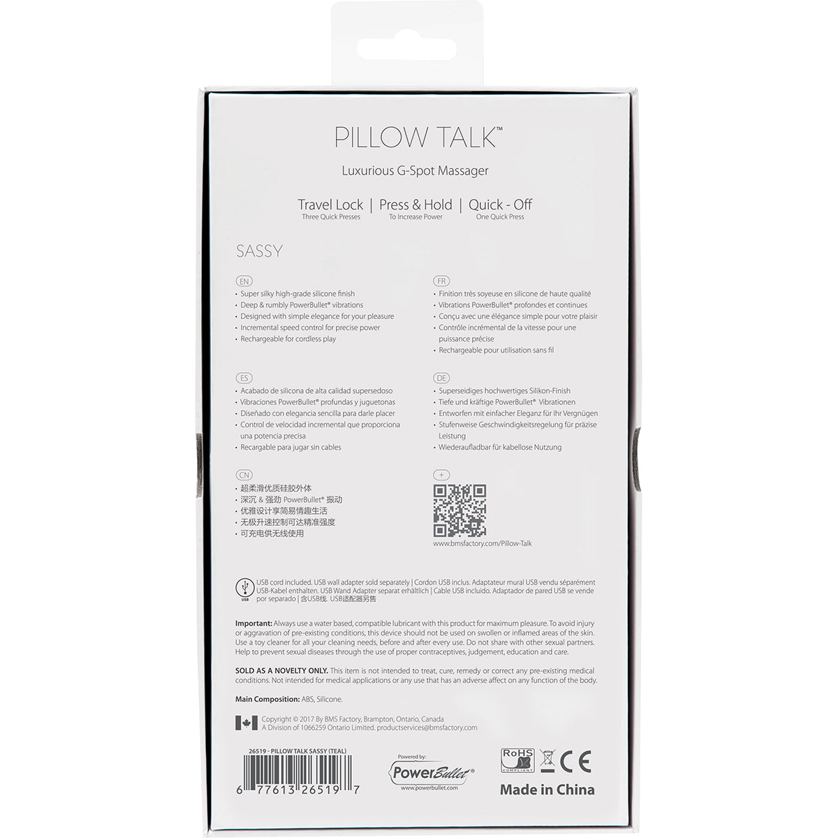 Pillow Talk Sassy G-Spot - Teal BMS