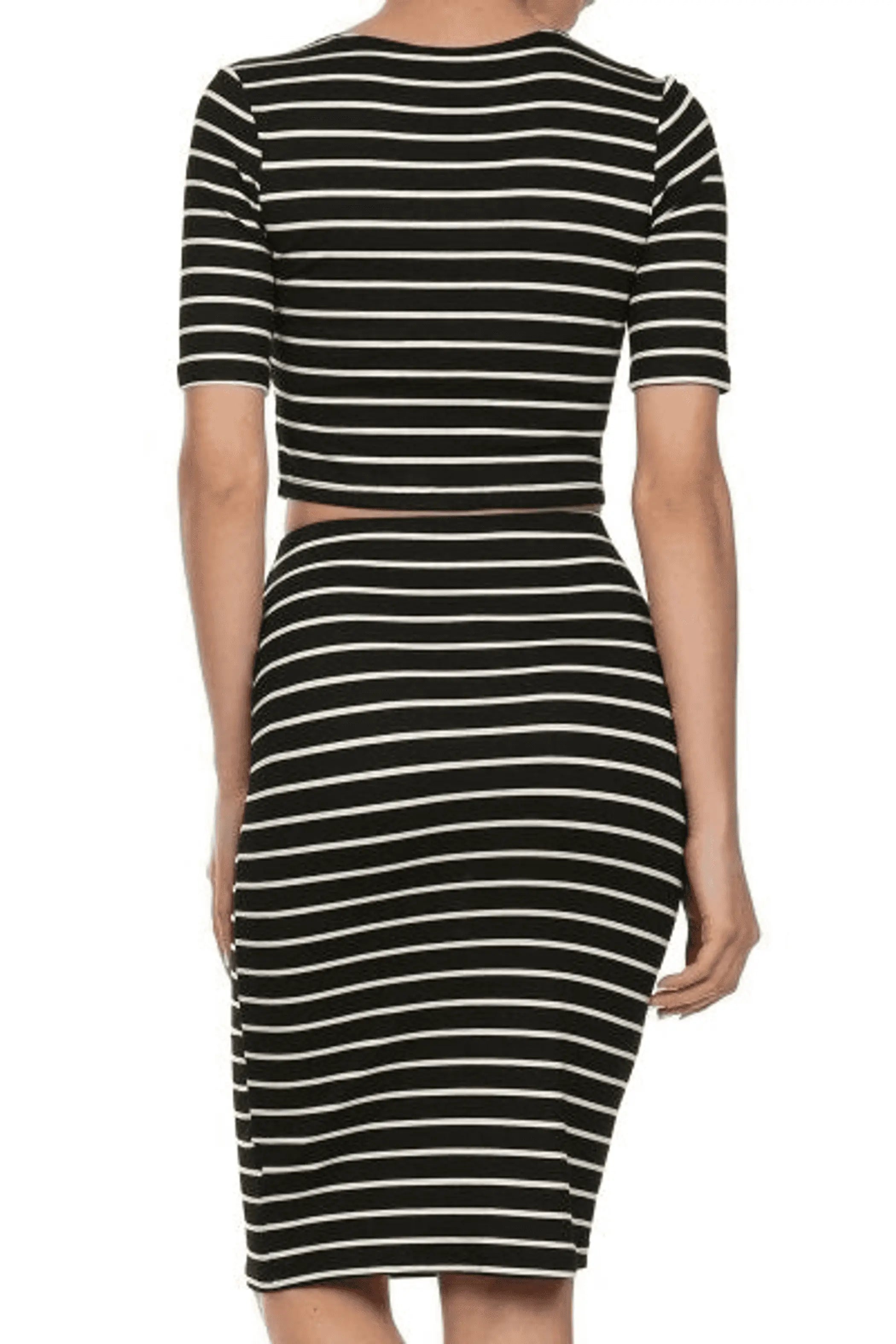 PinStripe It Set With Cropped Tee and Matching Skirt SurelyMine