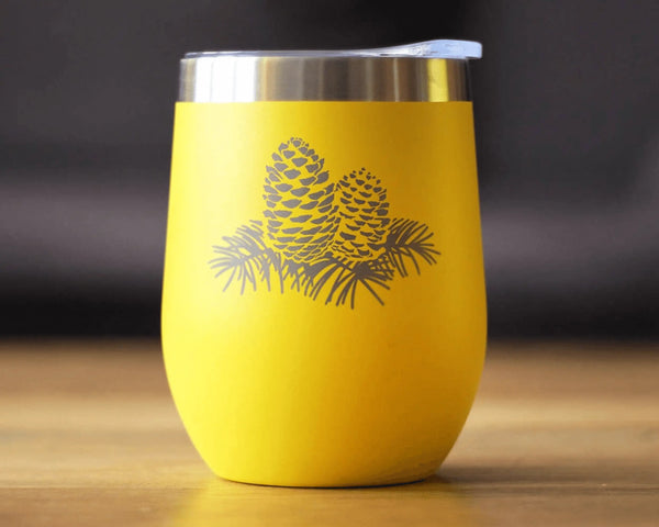 Pinecones Insulated Wine Tumbler - Pine Cone Gifts and Decor Bevvee
