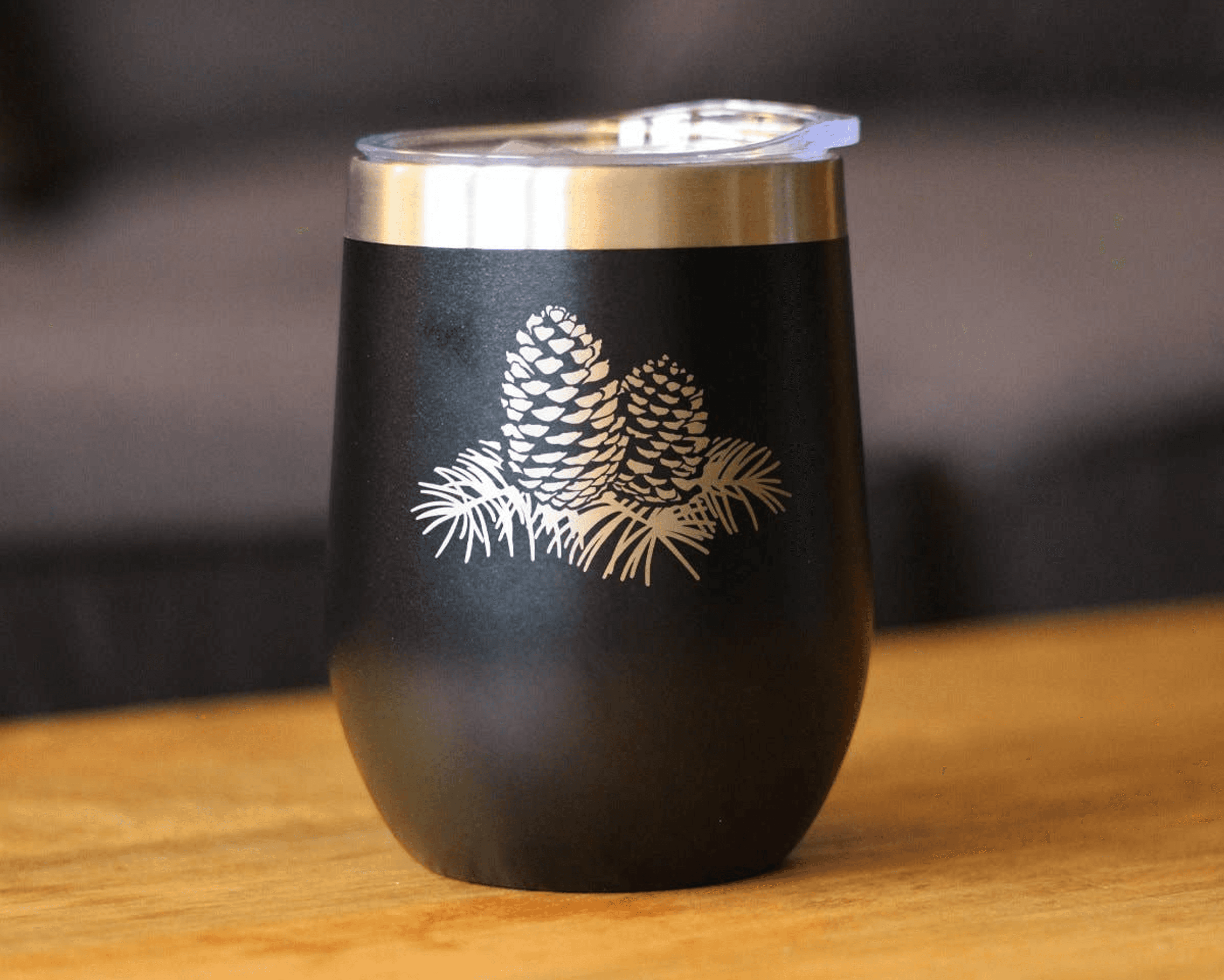 Pinecones Insulated Wine Tumbler - Pine Cone Gifts and Decor Bevvee