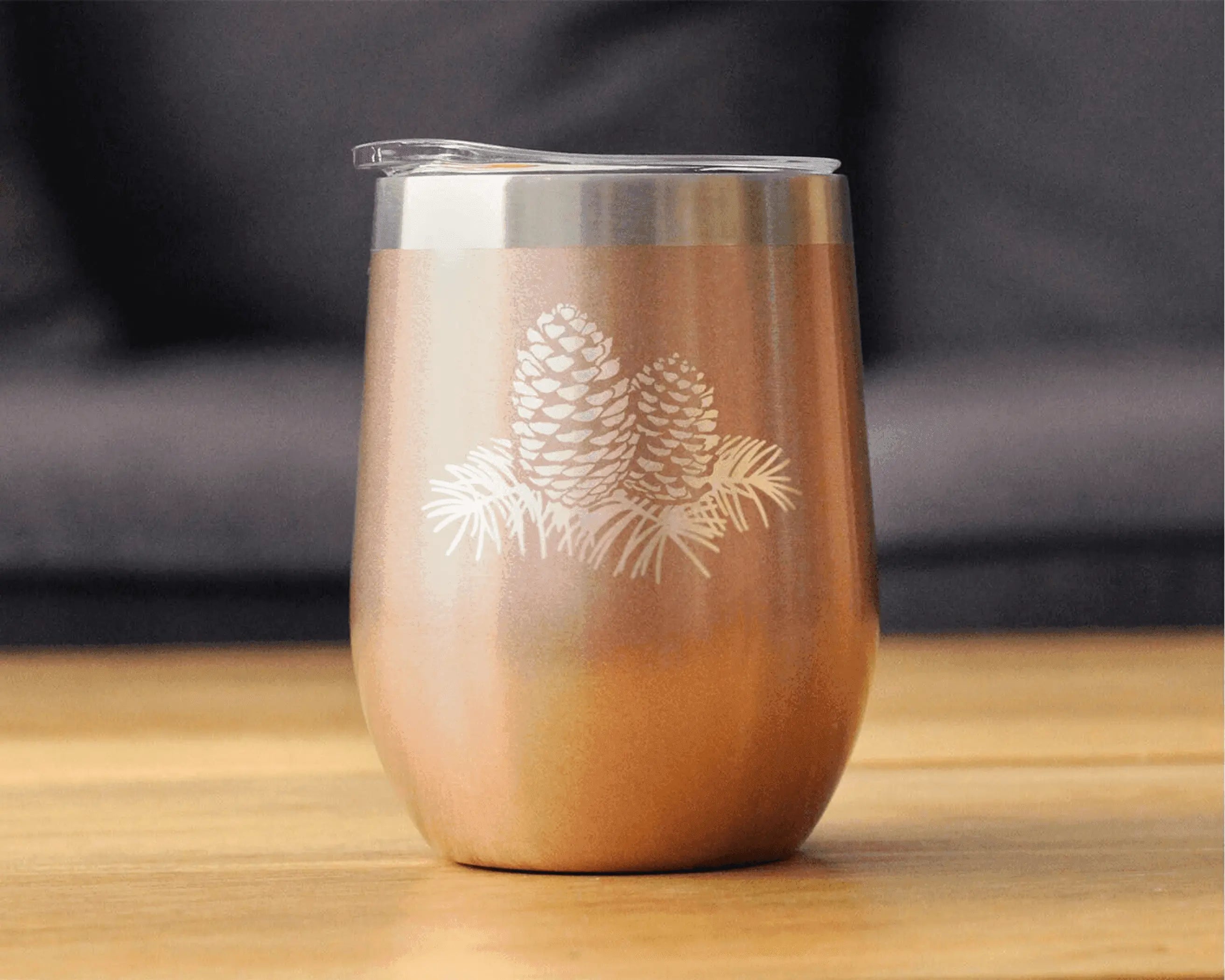 Pinecones Insulated Wine Tumbler - Pine Cone Gifts and Decor Bevvee