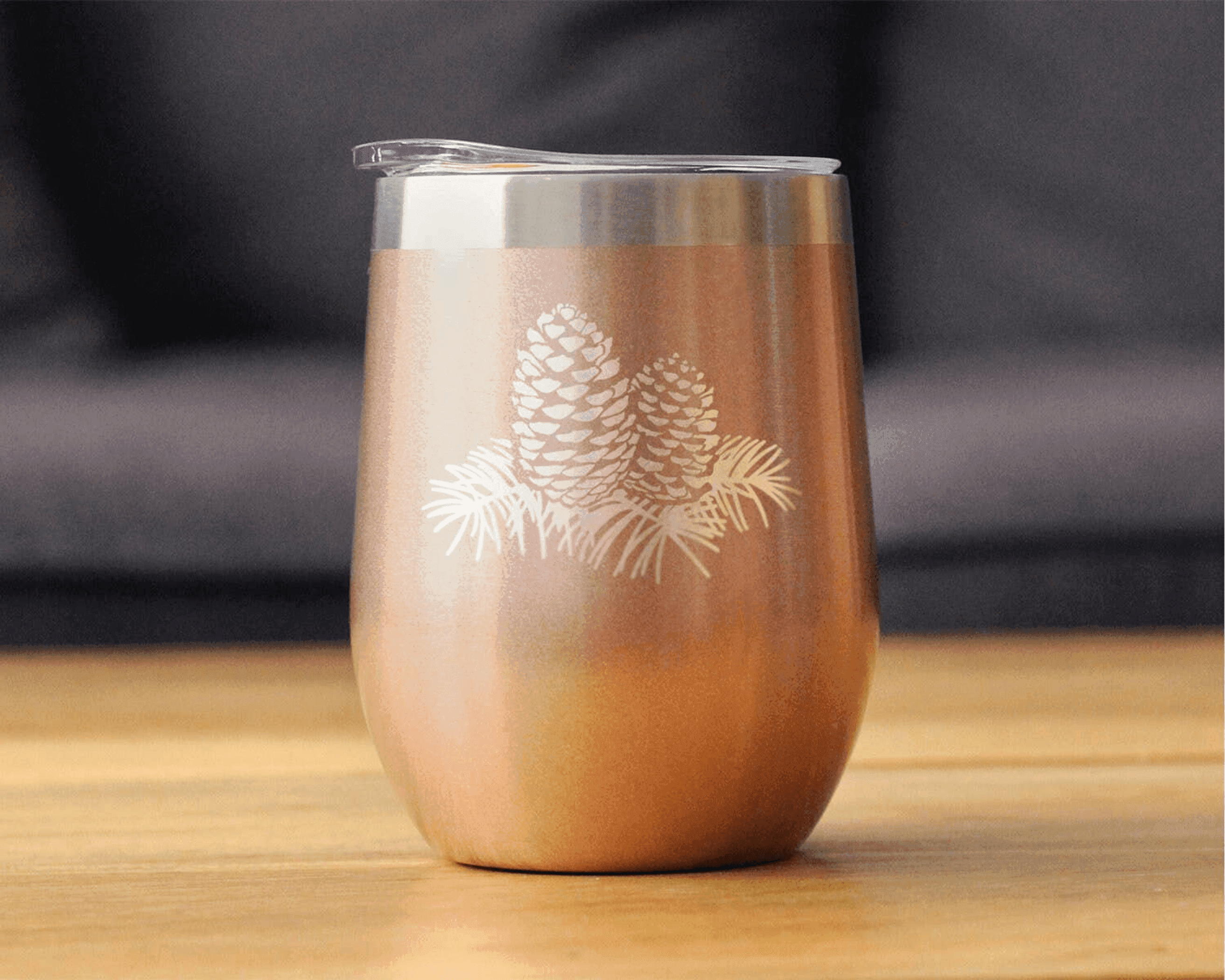 Pinecones Insulated Wine Tumbler - Pine Cone Gifts and Decor Bevvee