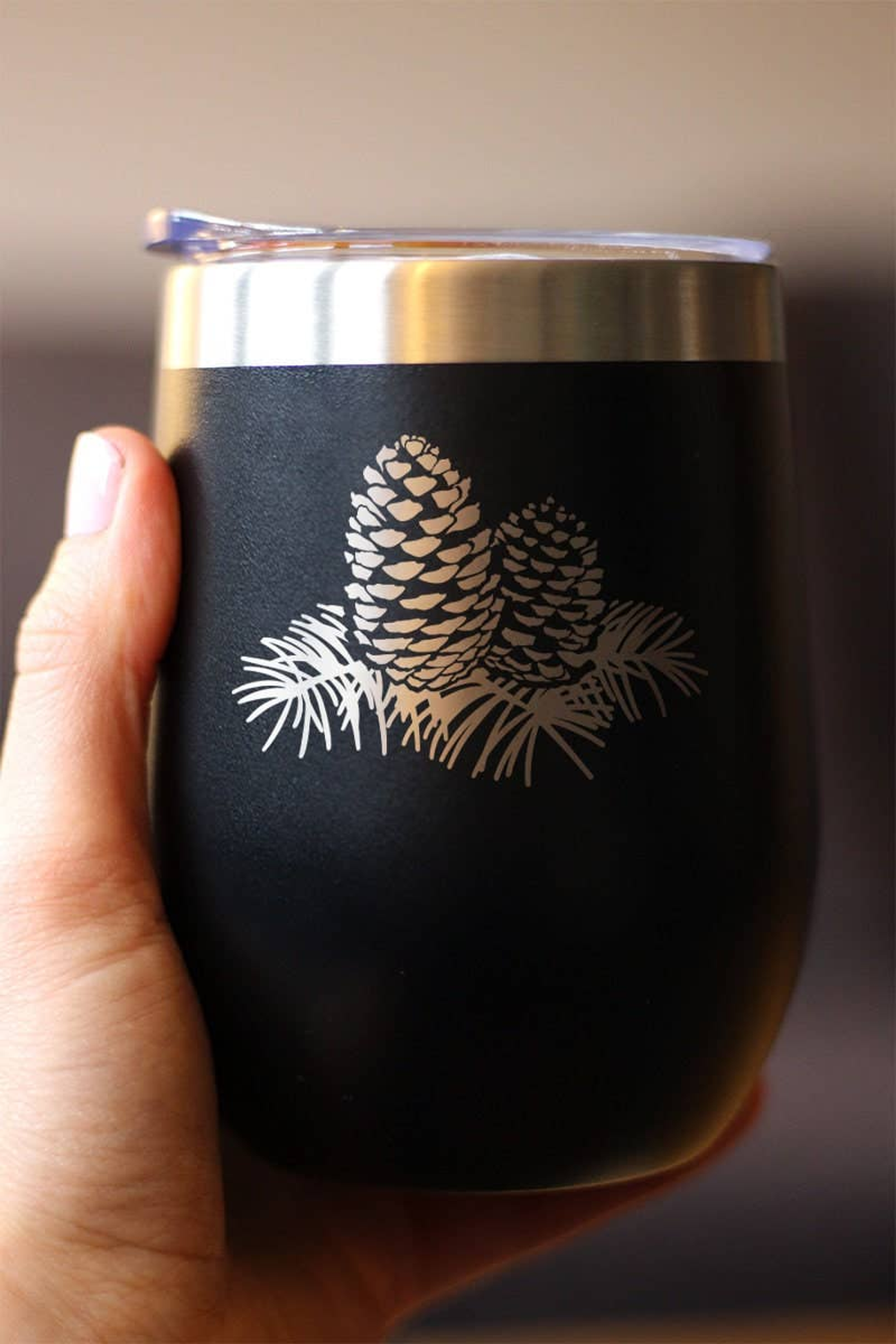 Pinecones Insulated Wine Tumbler - Pine Cone Gifts and Decor Bevvee