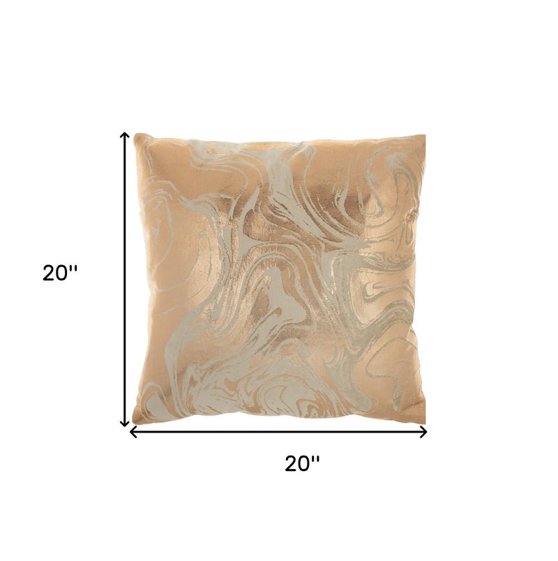 Pink Accent Throw Pillow With Rose Gold Swirl Design Homeroots Home Decor