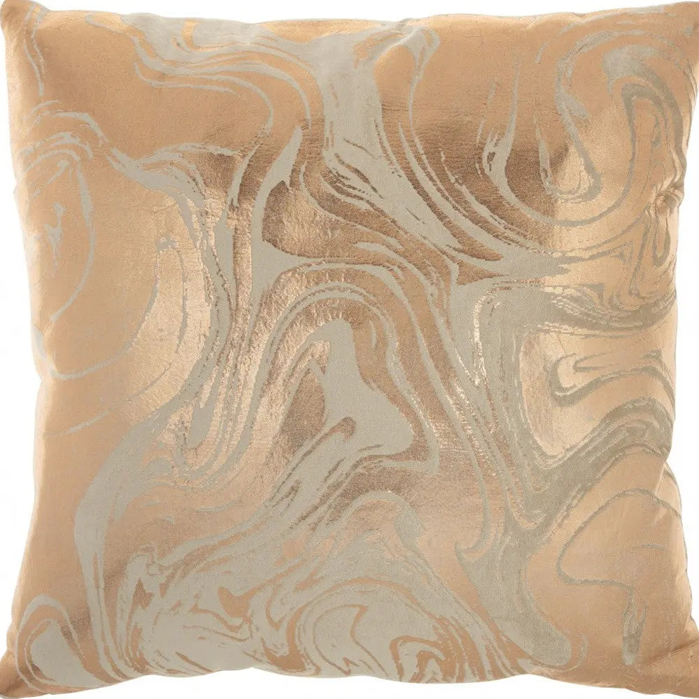 Pink Accent Throw Pillow With Rose Gold Swirl Design Homeroots Home Decor