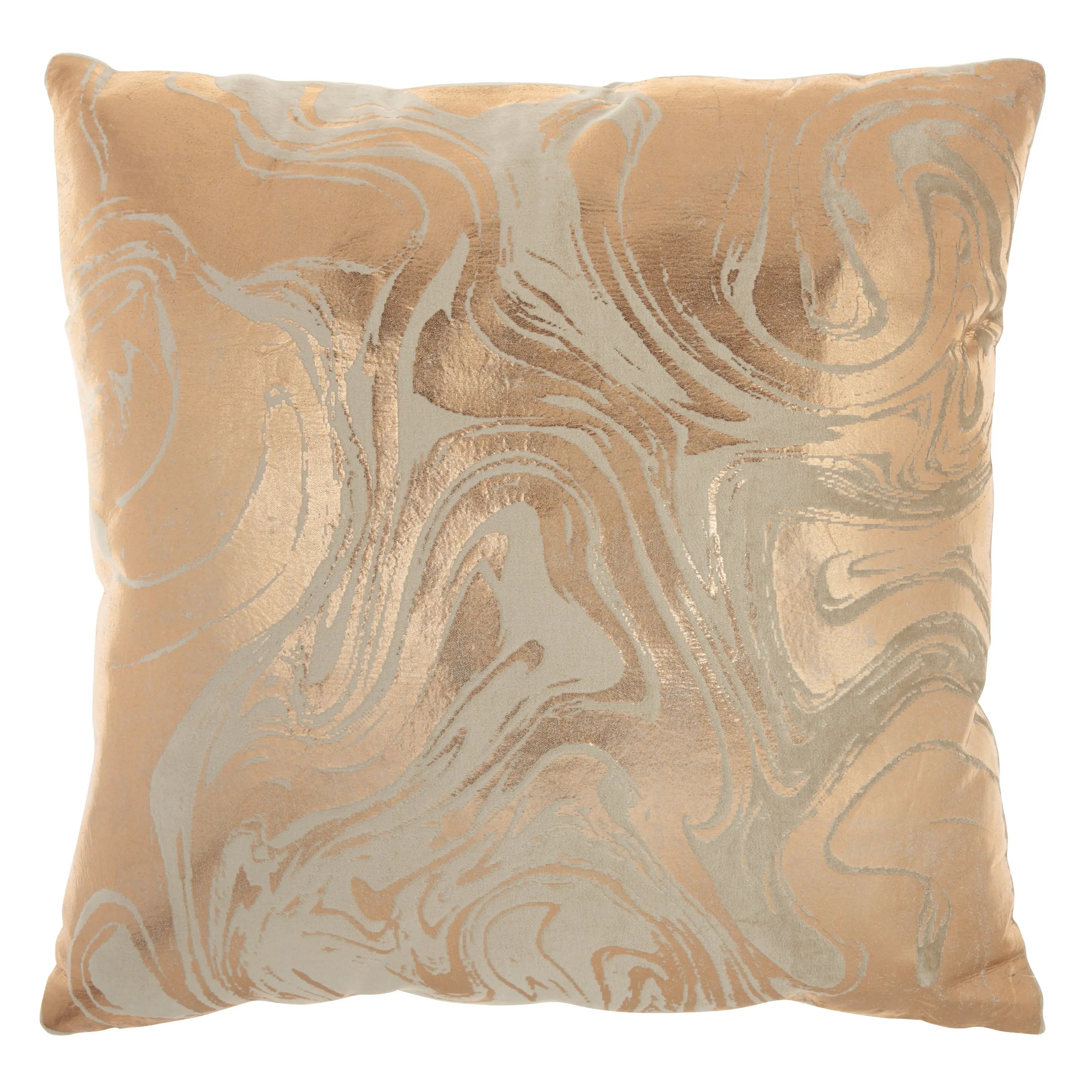 Pink Accent Throw Pillow With Rose Gold Swirl Design Homeroots Home Decor