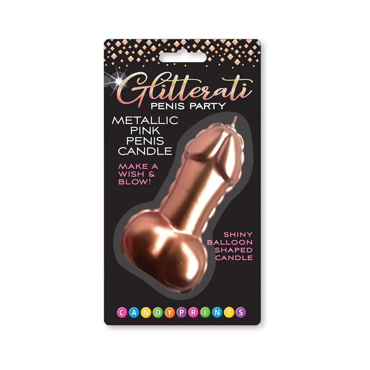 Pink Foil Penis Balloon Candle Little Genie