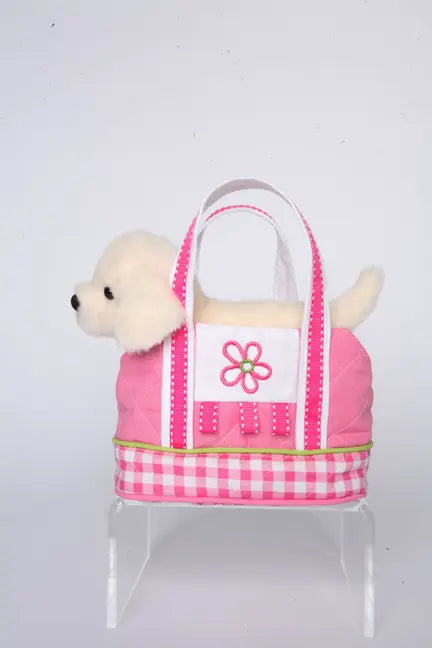 Pink Gingham Tote with Cream Lab Raul E New York