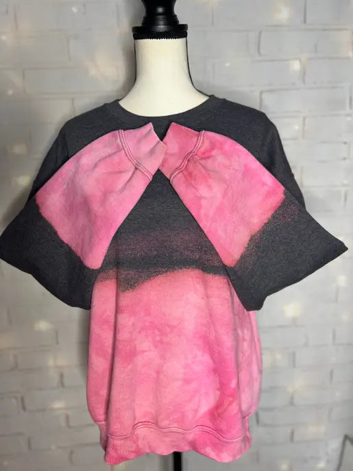 Pink/Grey Ombre Tie Dye Blank Crewneck Sweatshirt The Blended Owl