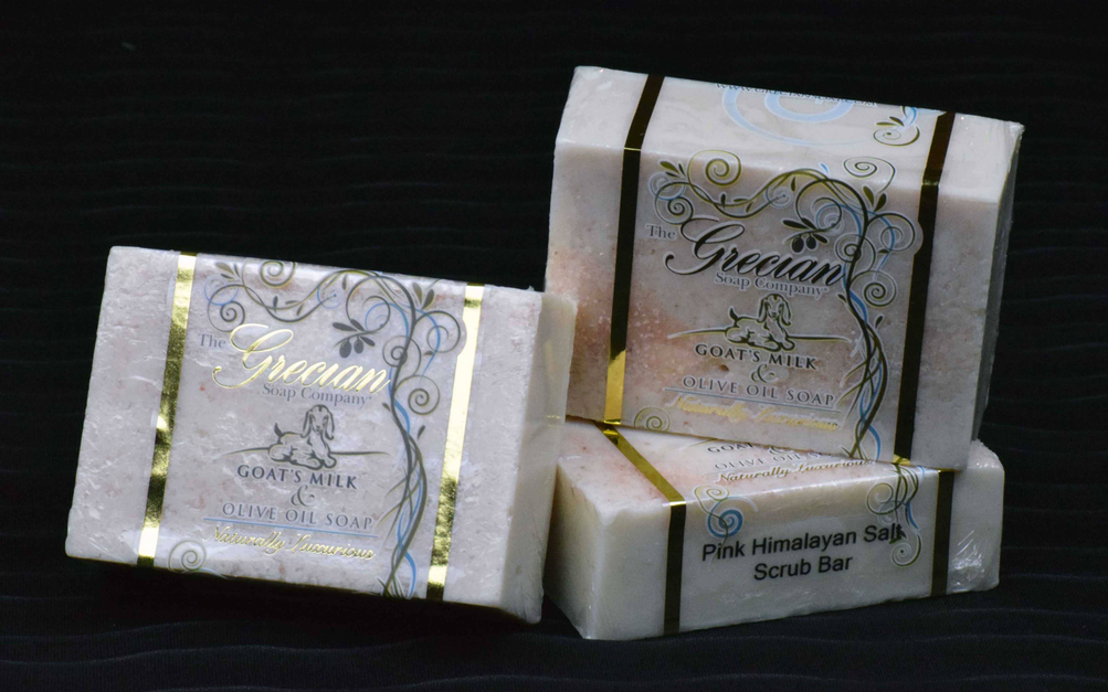 Pink Himalayan Salt Scrub Bar Grecian Soap
