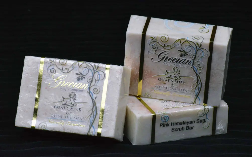 Pink Himalayan Salt Scrub Bar Grecian Soap