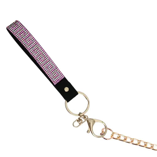 Pink Rhinestone & Gold Metal Lead Bark Fifth Avenue