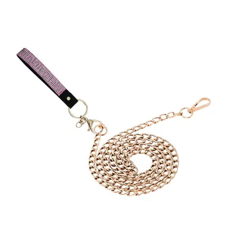 Pink Rhinestone & Gold Metal Lead Bark Fifth Avenue