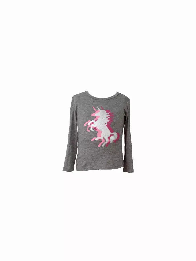 Pink Unicorn Long Sleeve Top With Unicorn Graphic Little Mass