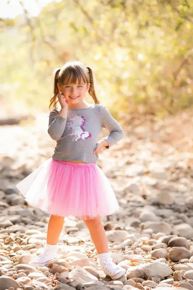 Pink Unicorn Long Sleeve Top With Unicorn Graphic Little Mass