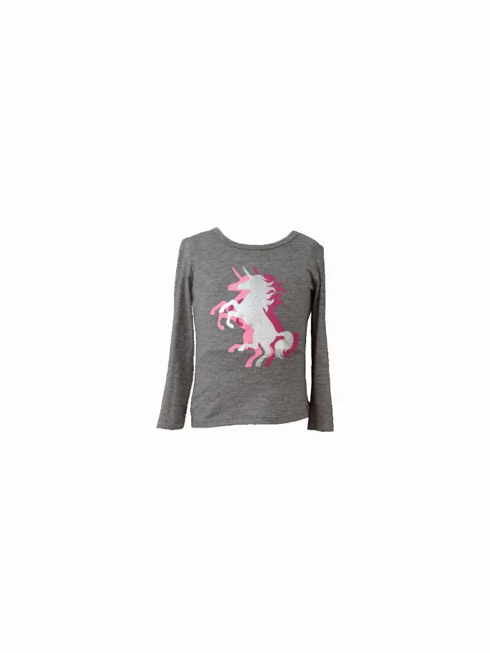 Pink Unicorn Long Sleeve Top With Unicorn Graphic Little Mass