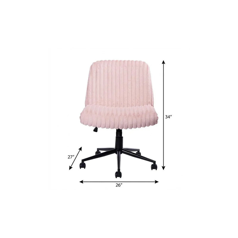 Pink and Black Adjustable Height Rolling Gaming Chair Homeroots Office