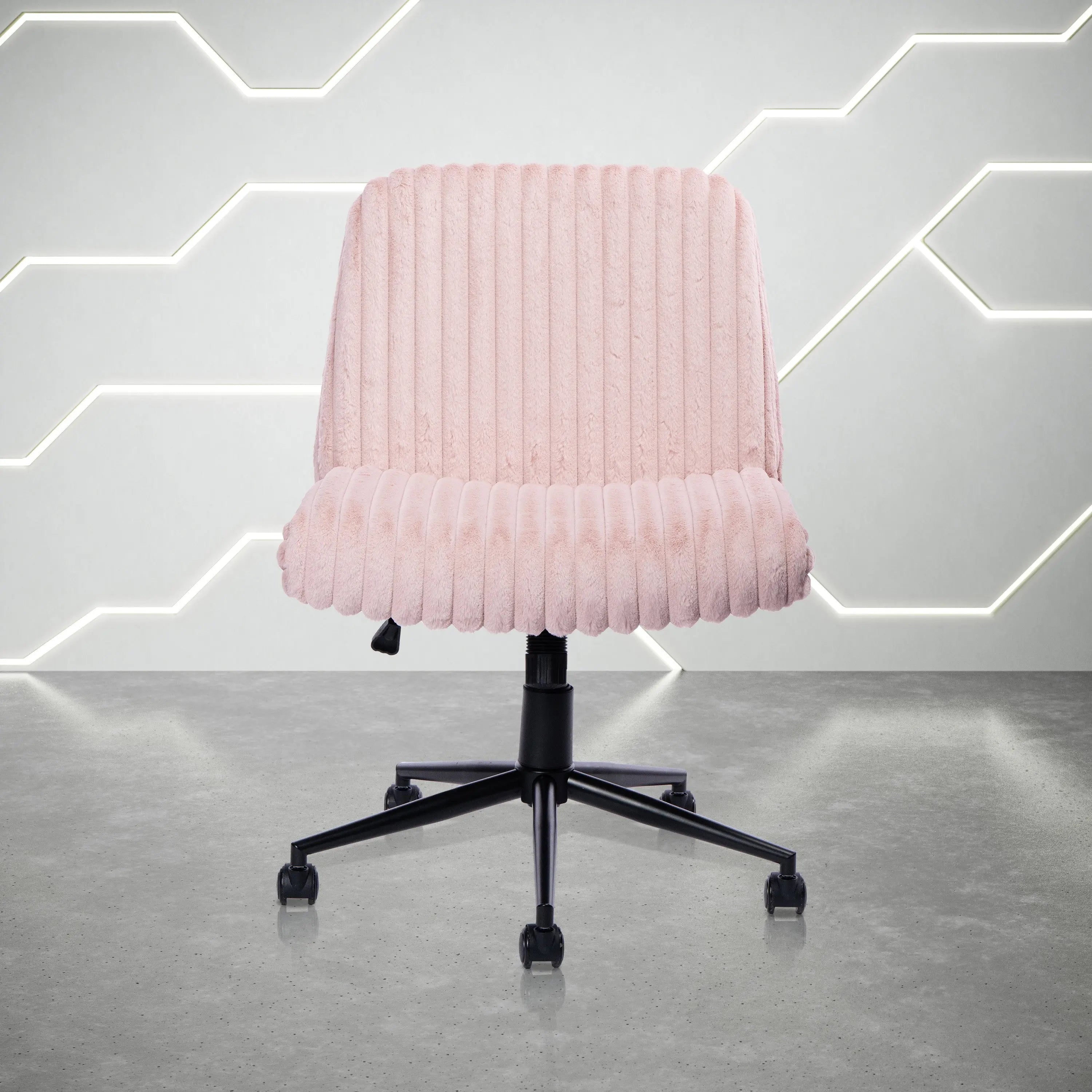Pink and Black Adjustable Height Rolling Gaming Chair Homeroots Office