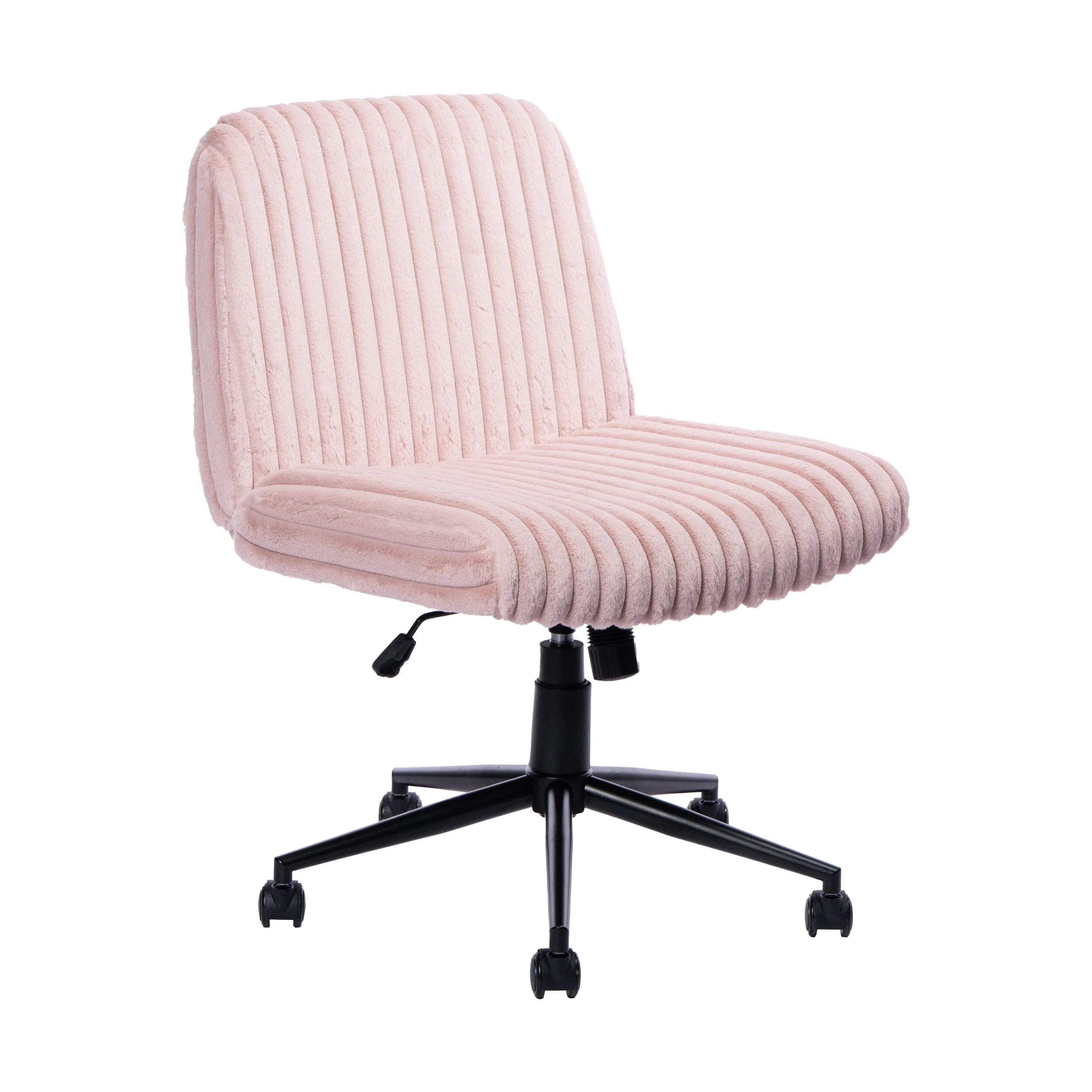 Pink and Black Adjustable Height Rolling Gaming Chair Homeroots Office