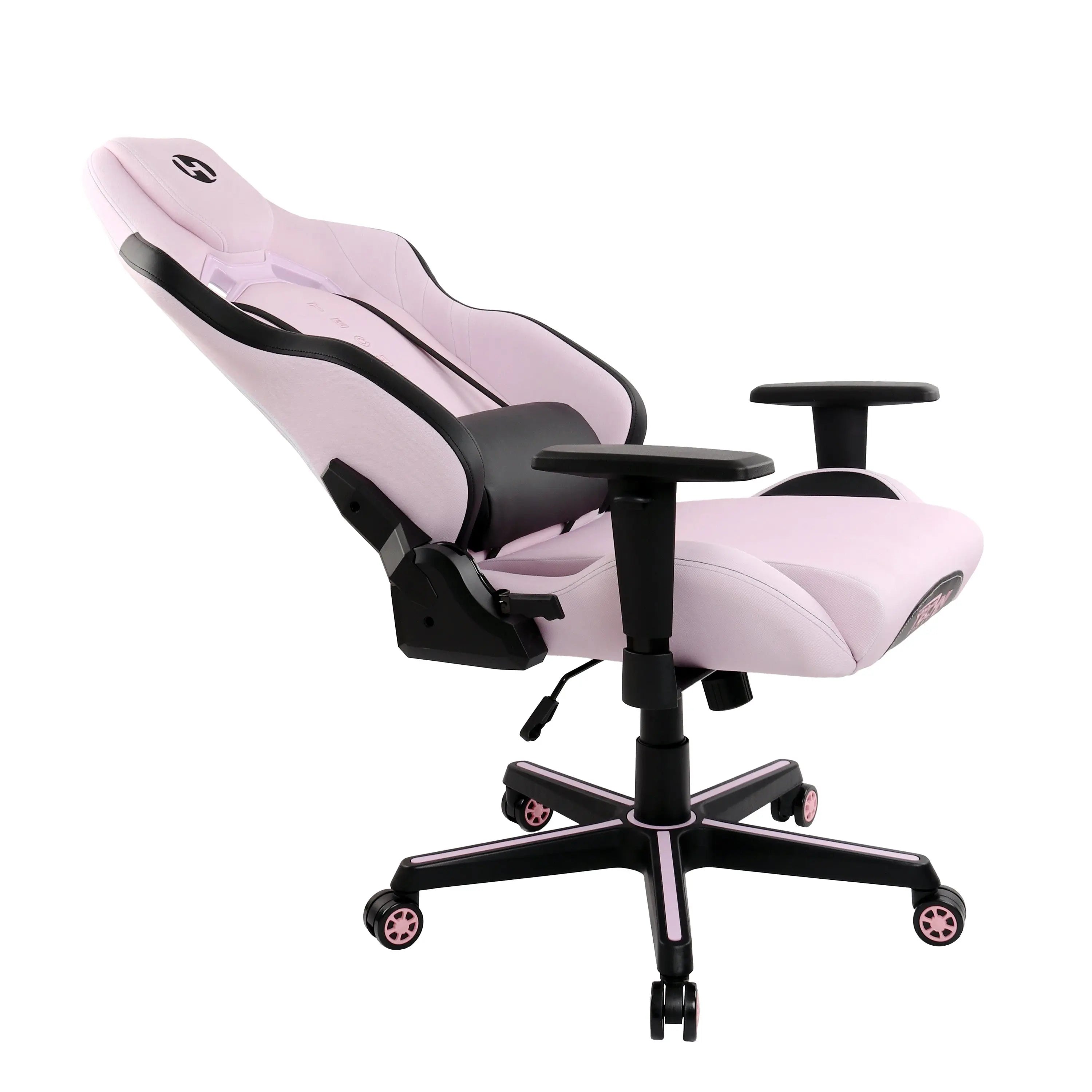 Pink and Black Adjustable Height Swivel Rolling Gaming Chair Homeroots Office