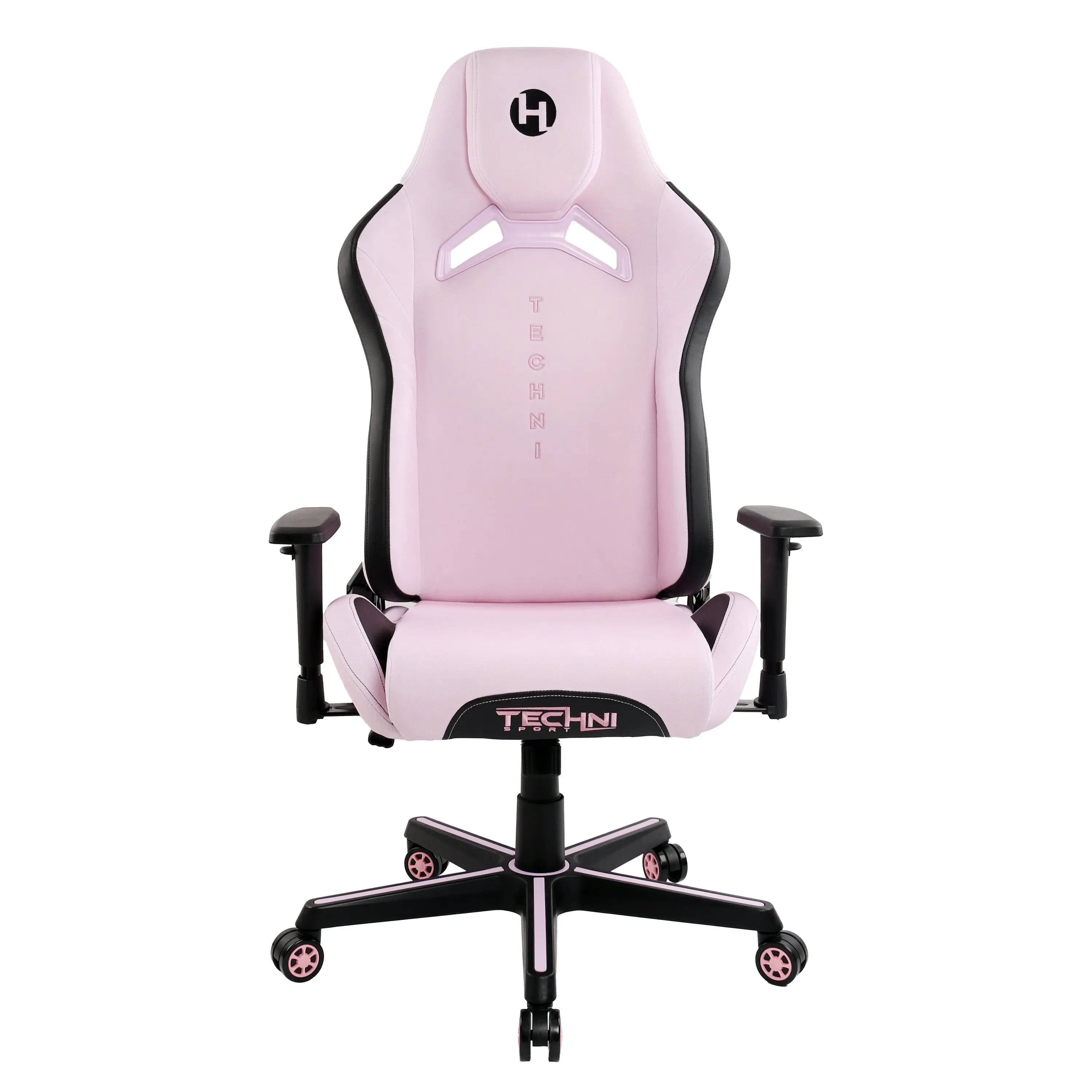 Pink and Black Adjustable Height Swivel Rolling Gaming Chair Homeroots Office