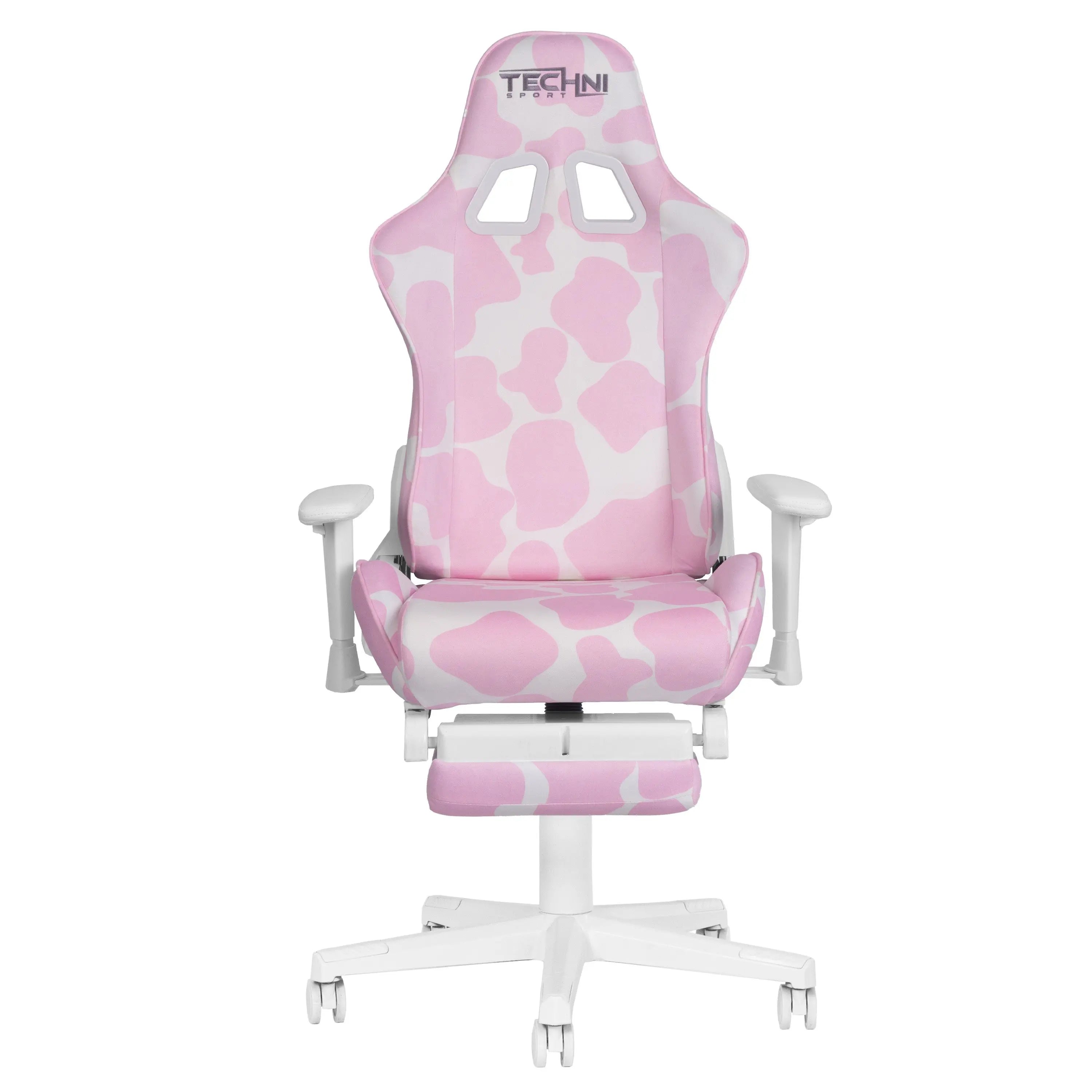 Pink and White Adjustable Height Swivel Rolling Gaming Chair Homeroots Office