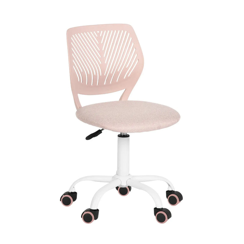 Pink and White Adjustable Height Swivel Rolling Office Chair Homeroots Office