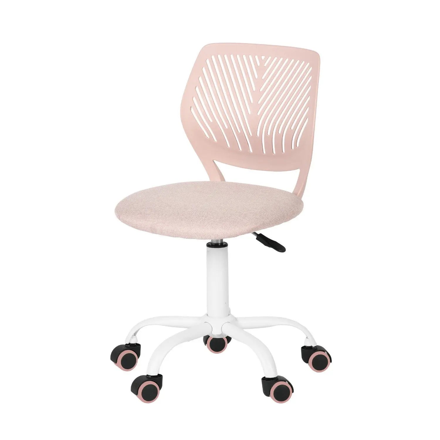 Pink and White Adjustable Height Swivel Rolling Office Chair Homeroots Office