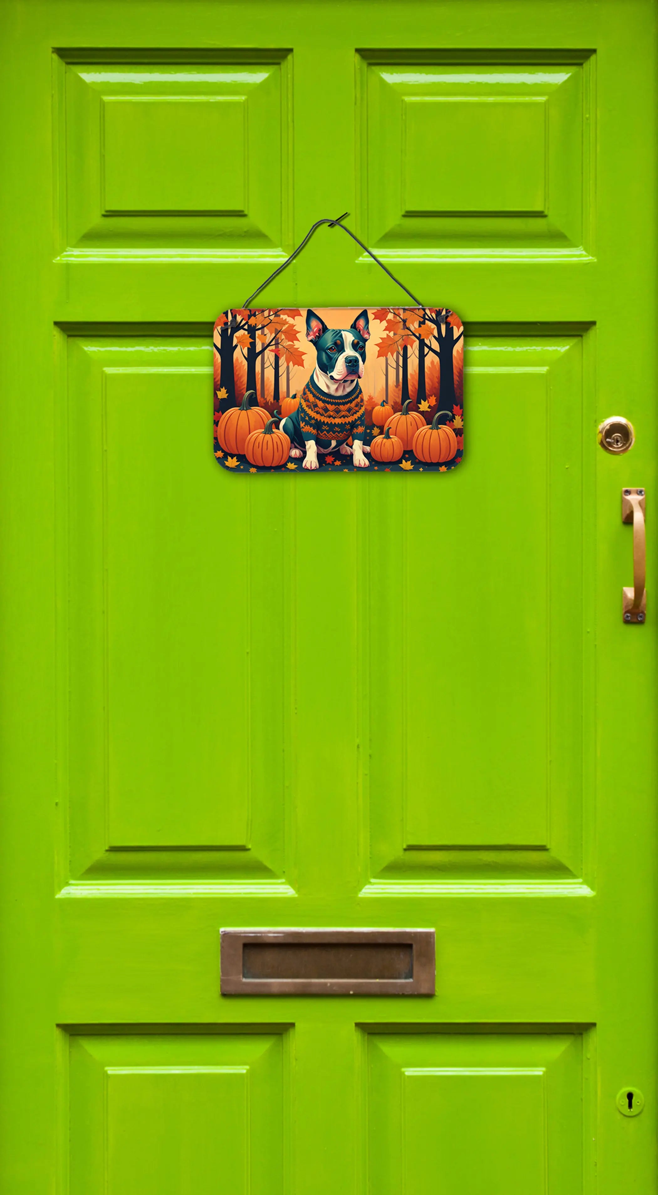 Pit Bull Terrier Fall Wall or Door Hanging Prints Caroline's Treasures