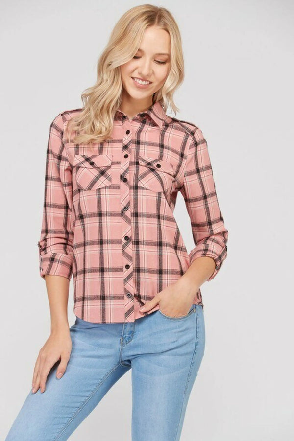 Plaid Flannel Long Sleeve Button shirts SurelyMine