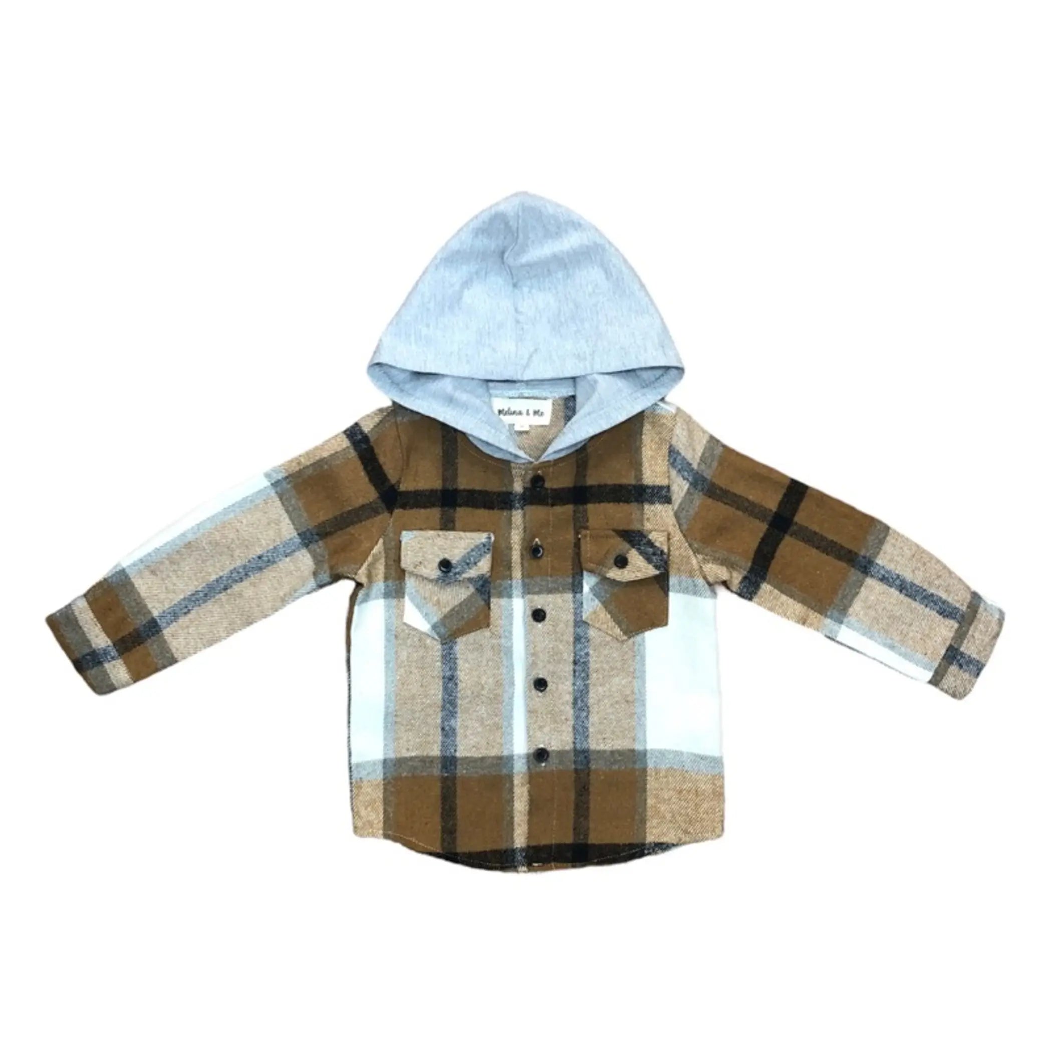 Plaid Shacket (Brown) Melina & Me