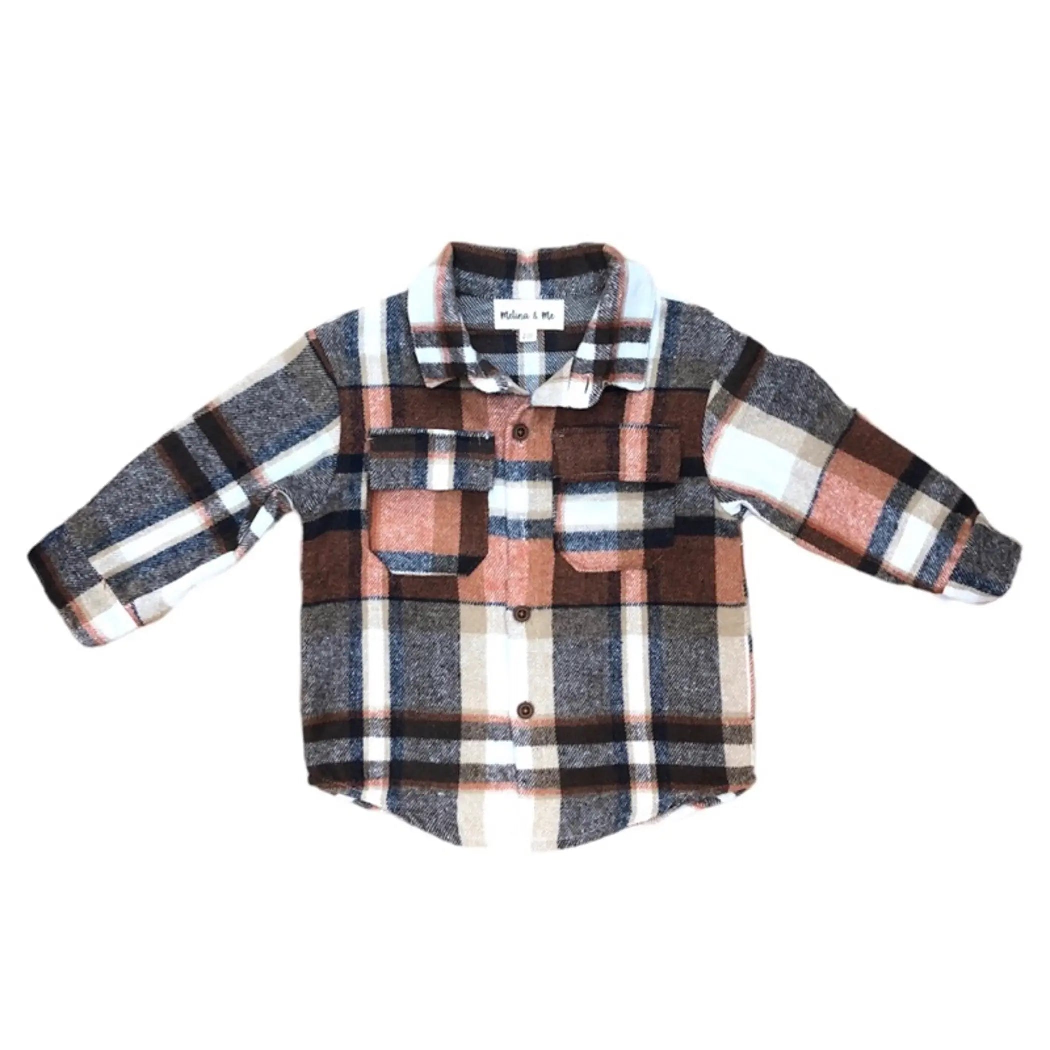 Plaid Shacket (Rust/Camel) Melina & Me