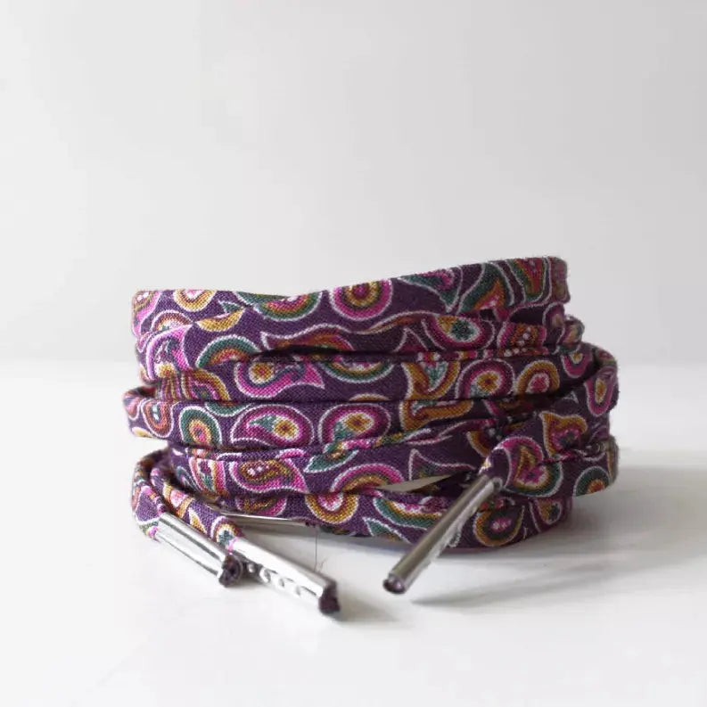 Plum Paisley Shoelaces Cutelaces