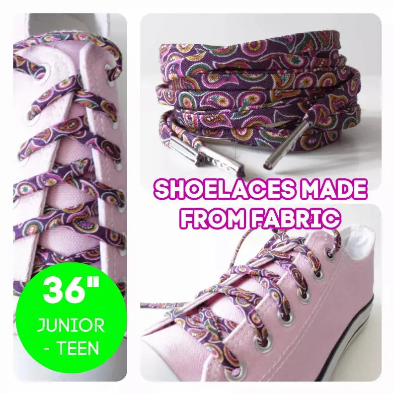 Plum Paisley Shoelaces Cutelaces