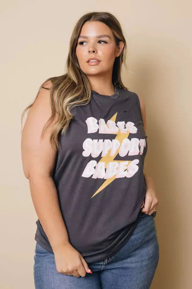 Plus Size - Babes Support Babes Tank Stay Warm in Style
