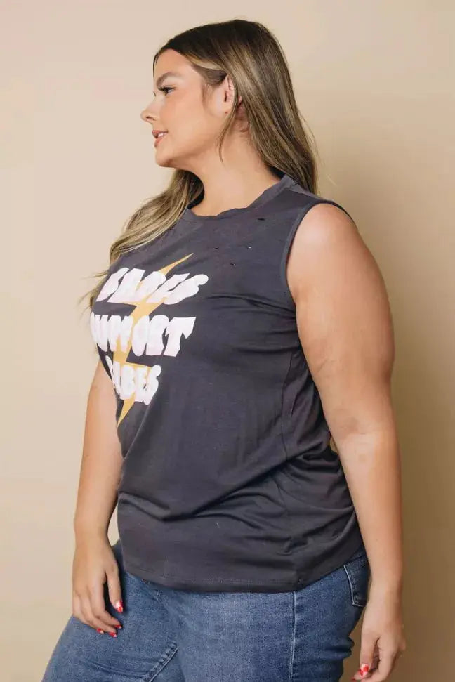 Plus Size - Babes Support Babes Tank Stay Warm in Style