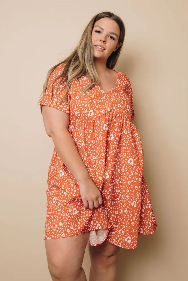 Plus Size - City Of Music Leopard Dress Stay Warm in Style