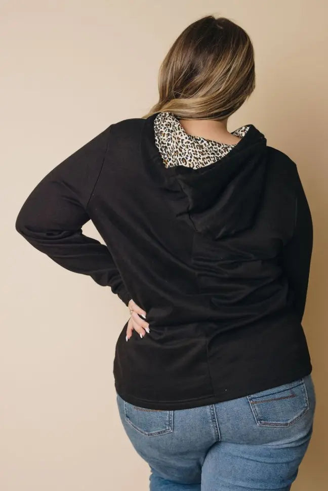 Plus Size - Dasha Leopard Hoodie Stay Warm in Style
