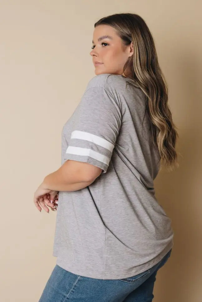 Plus Size - Prim Striped Tee Stay Warm in Style