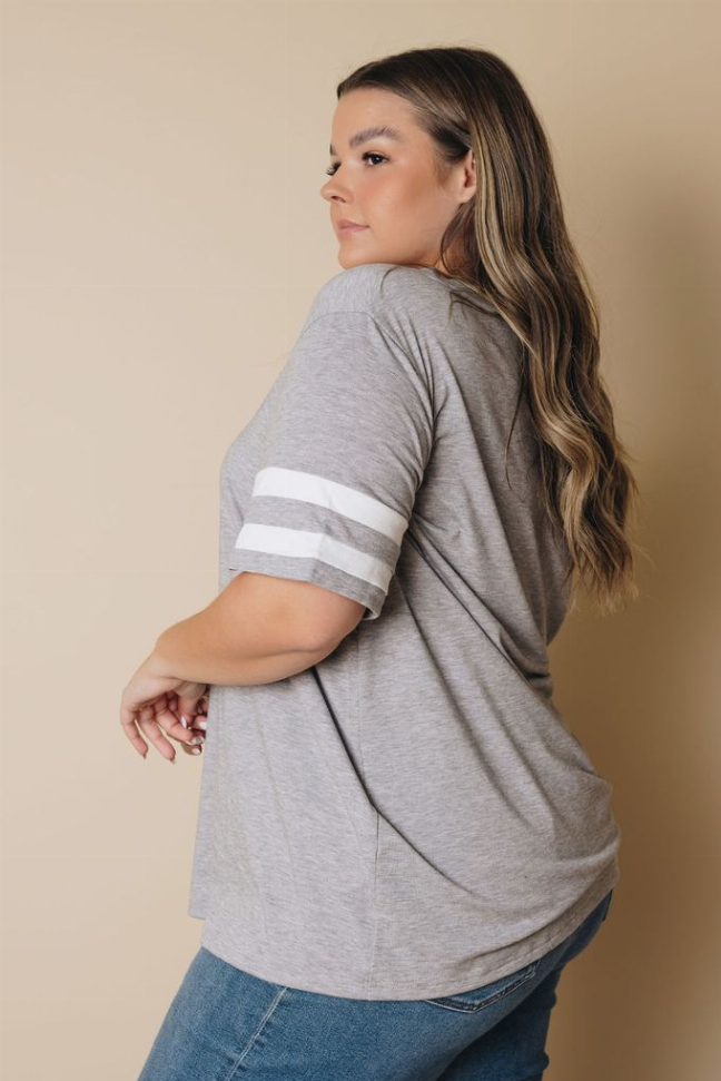 Plus Size - Prim Striped Tee Stay Warm in Style