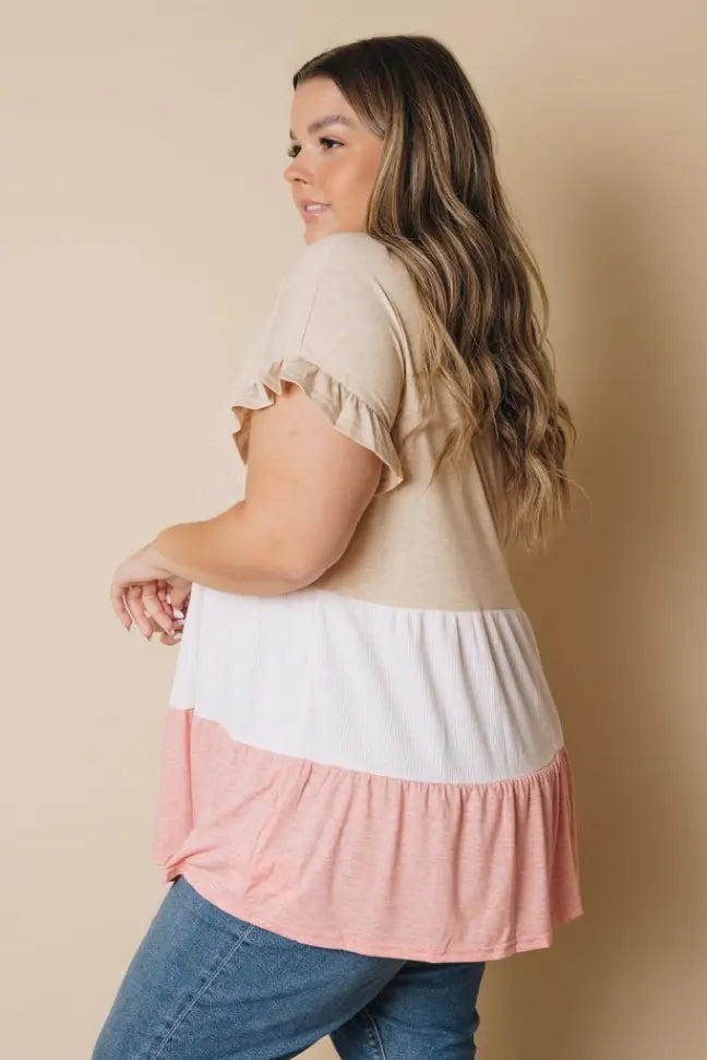 Plus Size - Teresa Ruffled Babydoll Top Stay Warm in Style