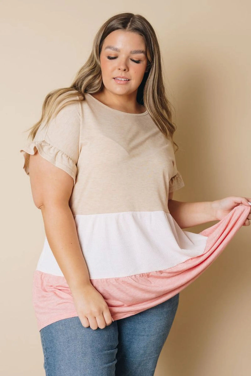 Plus Size - Teresa Ruffled Babydoll Top Stay Warm in Style