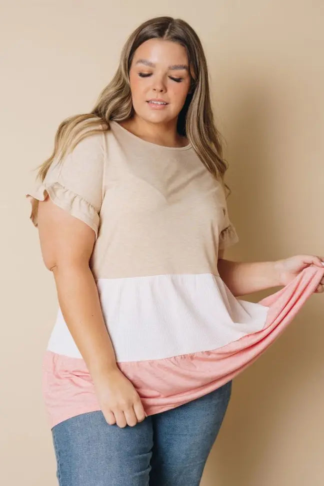 Plus Size - Teresa Ruffled Babydoll Top Stay Warm in Style