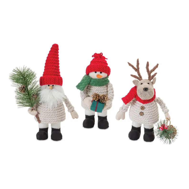 Plush Santa Snowman and Moose Melrose International