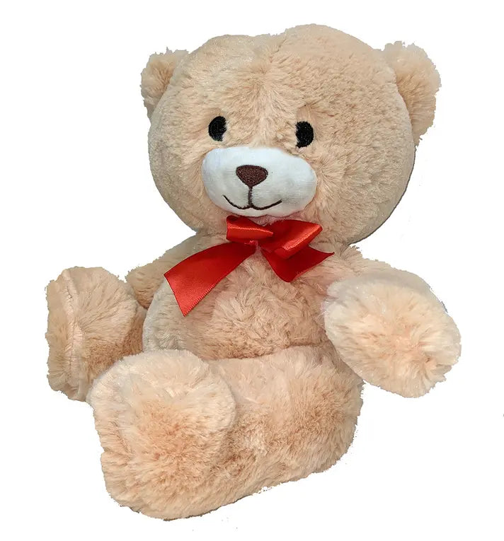 Plush Tan Teddy Bear with Ribbon Harnel