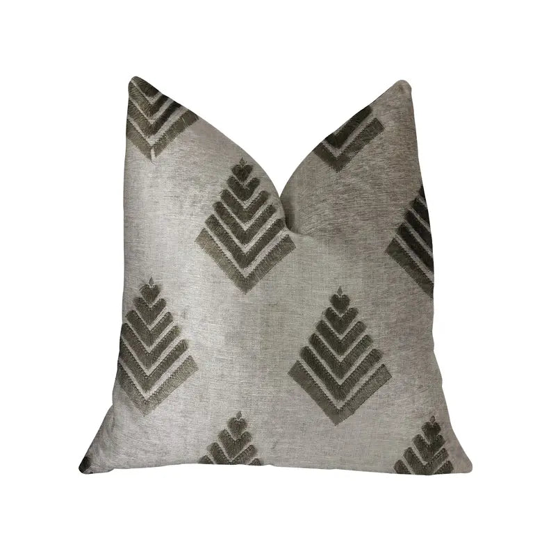 Plutus Aspen Mist Blue and Beige Luxury Throw Pillow Plutus Brands